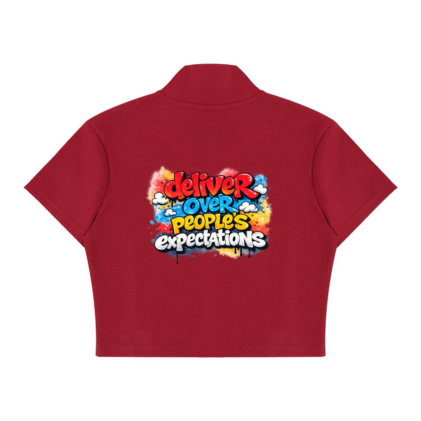 Dopebaddies omen's Cropped Full Zip Short Sleeve T-Shirt