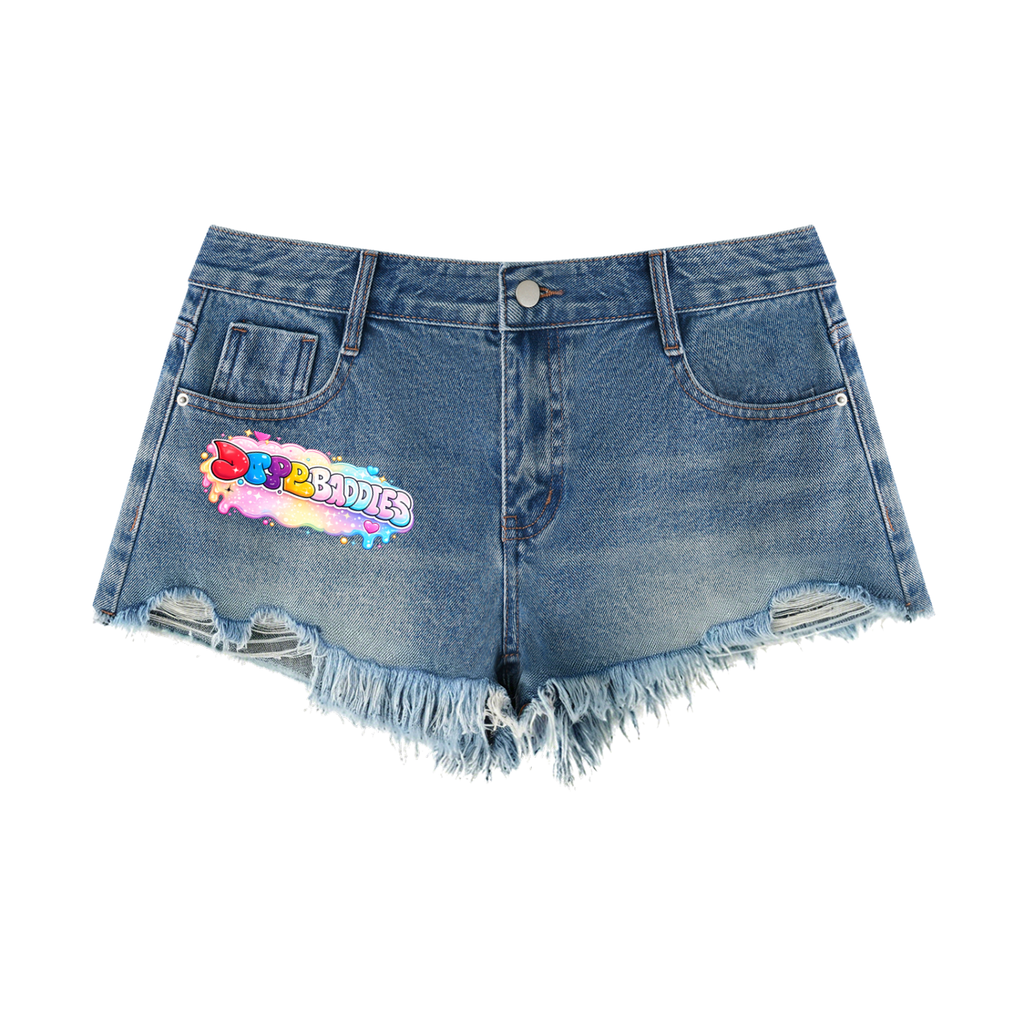 Women's Vintage Wash Raw Hem Denim Shorts
