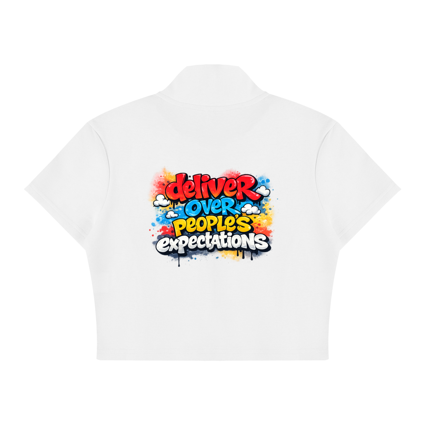 Dopebaddies omen's Cropped Full Zip Short Sleeve T-Shirt