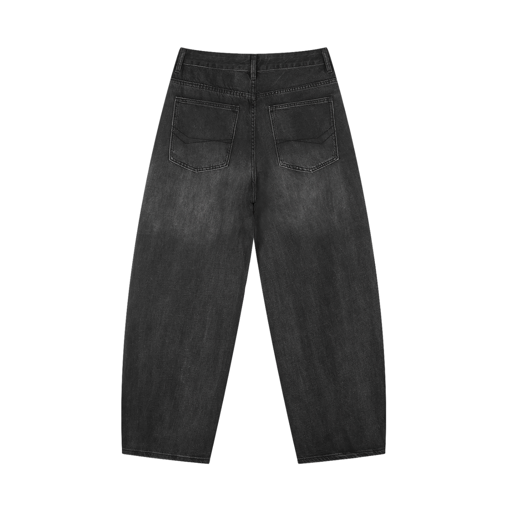 Shotdy  Sunfade Vintage Wash Barrel Leg Jeans